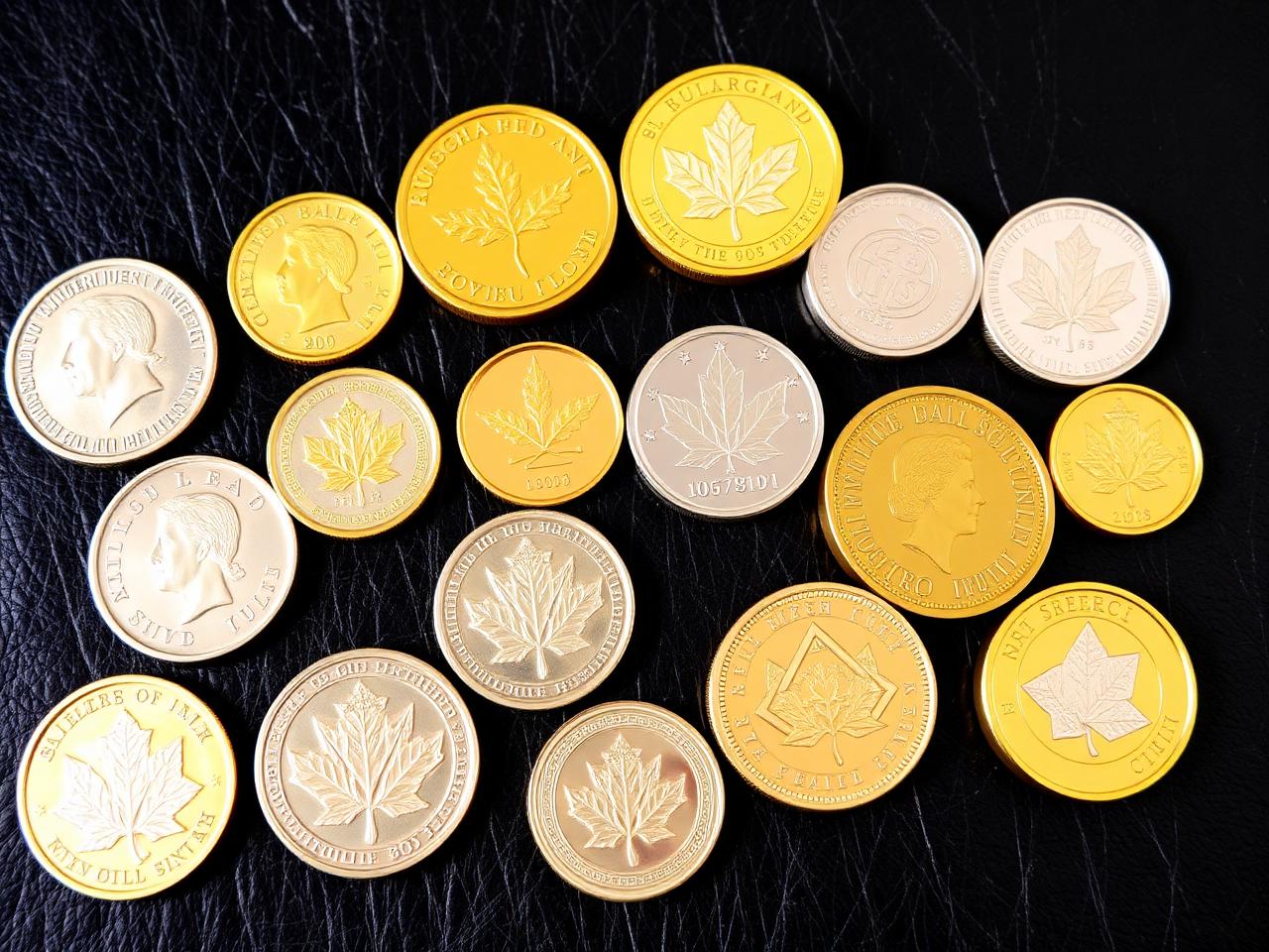 Tekens op gouden en zilveren munten